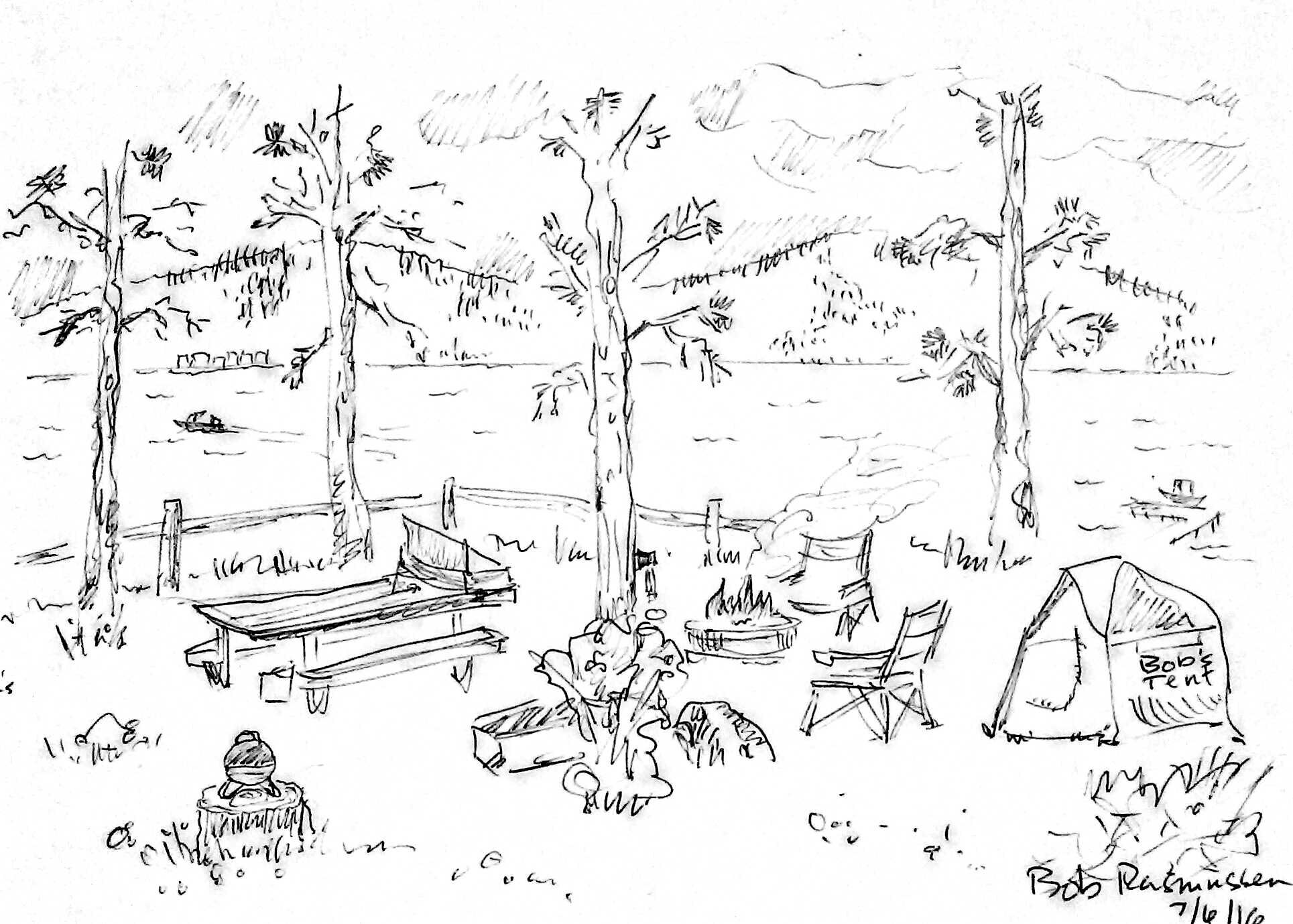 campsite sketch
